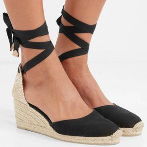 CASTAÑER Black Carina 60 canvas wedge espadrilles - Brand New, Size EU 40, US 9